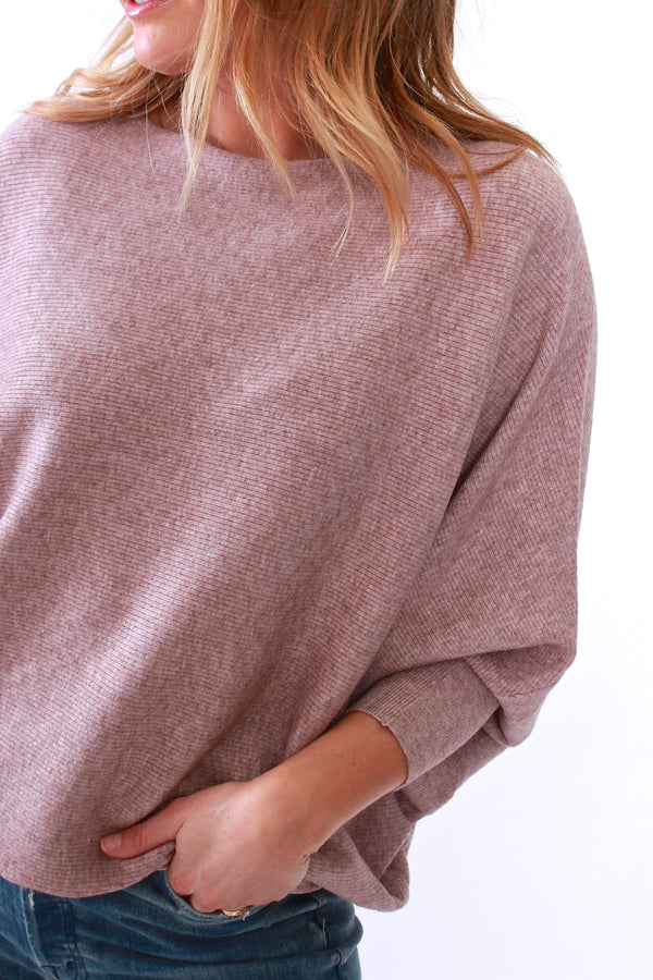 Kerisma Ryu Dolman Sweater in Taupe Dusty Pink
