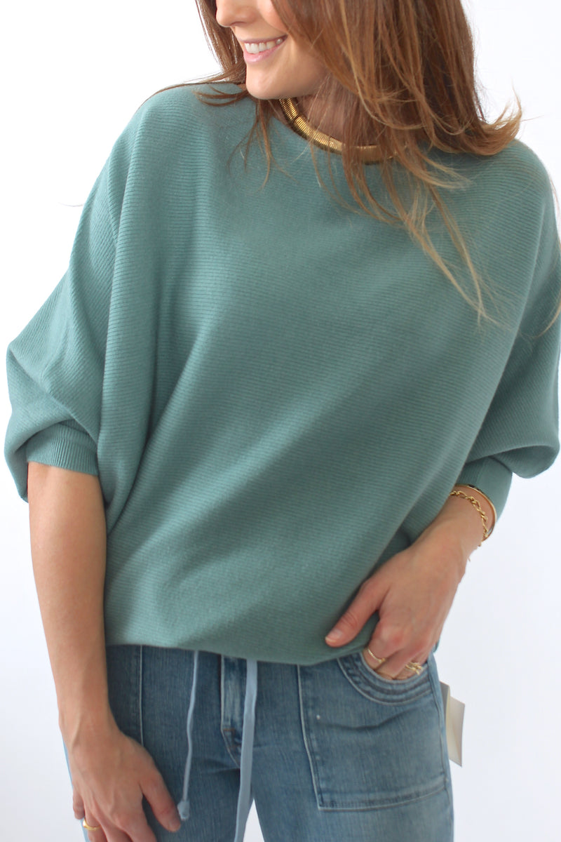 Kerisma Ryu Dolman Sweater in Ocean Teal - Viva Diva Boutique