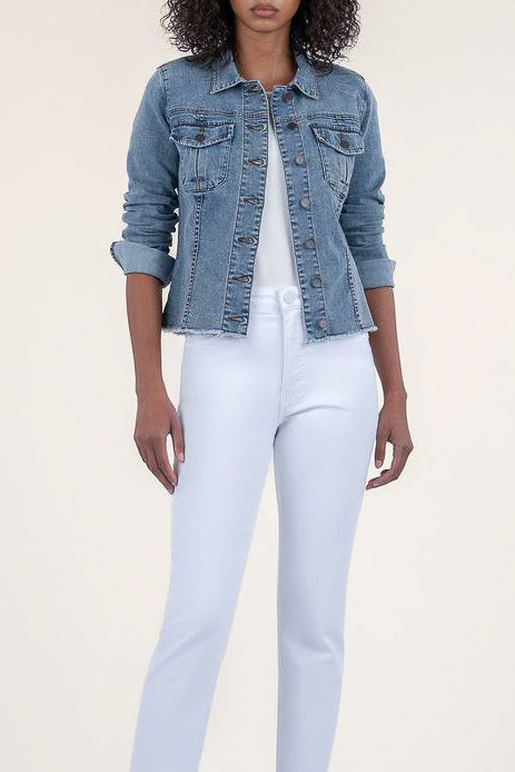 Kut from the Kloth Kara Jacket in Standard Blue Wash