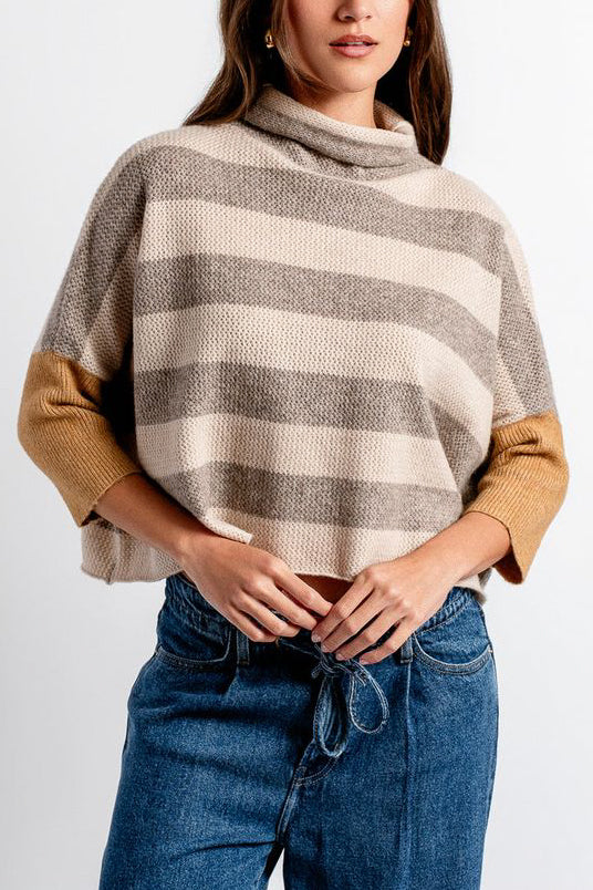 Kerisma London Stripe Sweater in Beige Multi - Viva Diva Boutique
