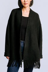Kerisma Sachi Fringe Cardigan in Black - Viva Diva Boutique