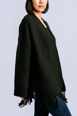 Kerisma Sachi Fringe Cardigan in Black - Viva Diva Boutique