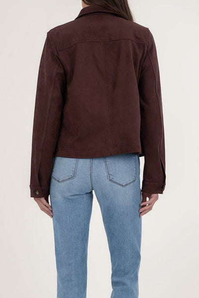 Kut From The Kloth Matilda Crop Jacket in Chocolate