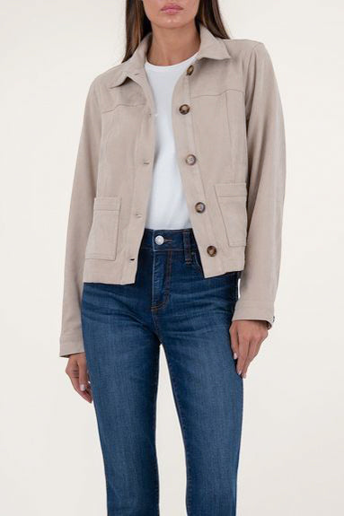 Kut From The Kloth Matilda Crop Jacket in Stone