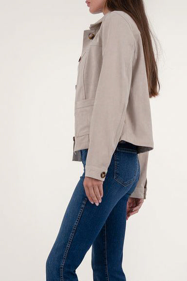 Kut From The Kloth Matilda Crop Jacket in Stone