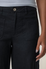 Kut from the Kloth Meg High Rise Wide Legs with Patch in Black - Viva Diva Boutique