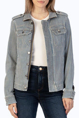 Kut from the Kloth Amanda Jacket in Navy and White Stripe - Viva Diva Boutique