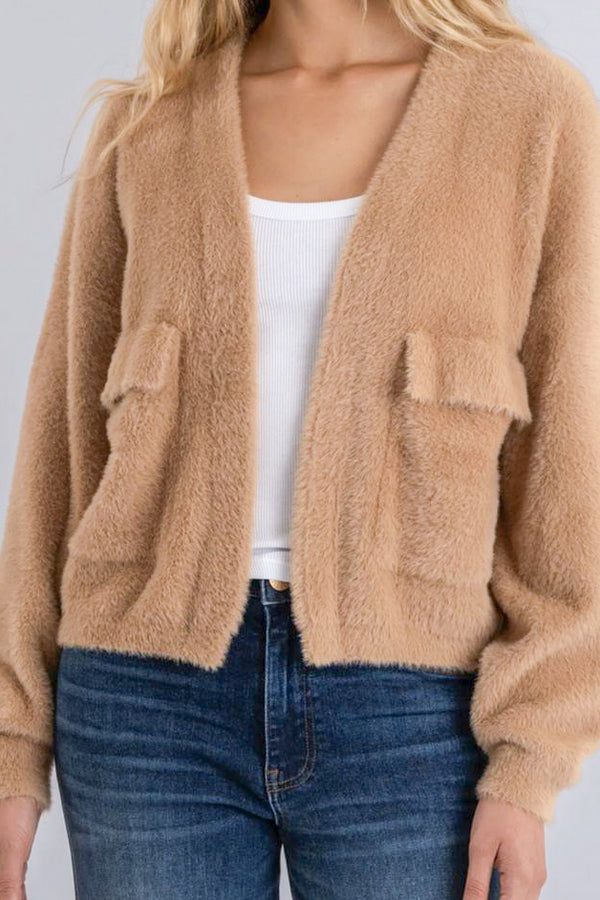 Kut from the Kloth Jana Cardigan in Chai - Viva Diva Boutique