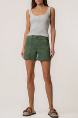 Kut from the Kloth Jane High Rise Shorts in Olive - Viva Diva Boutique