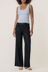 Kut from the Kloth Meg High Rise Wide Legs with Patch in Black - Viva Diva Boutique