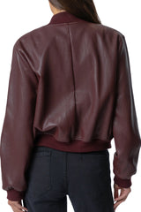 Kut from the Kloth Steph Zip Front Bomber in Bordeaux