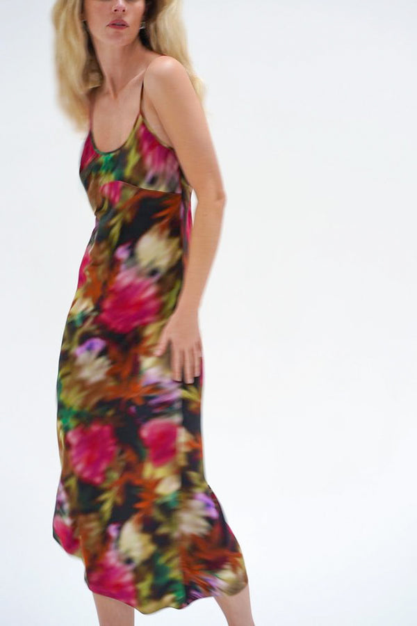 LNA Josie Slip Dress in Blurred Floral - Viva Diva Boutique