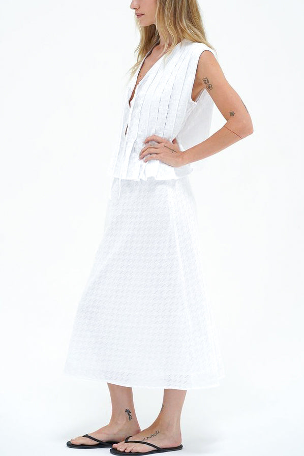 LNA Kala Eyelet Top in White - Viva Diva Boutique