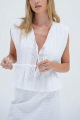 LNA Kala Eyelet Top in White - Viva Diva Boutique