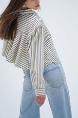 LNA Valyria Blouse in Rhinestone Pinstripe - Viva Diva Boutique