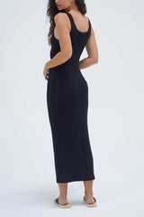 LNA Timeless Rib Tank Midi Dress in Black