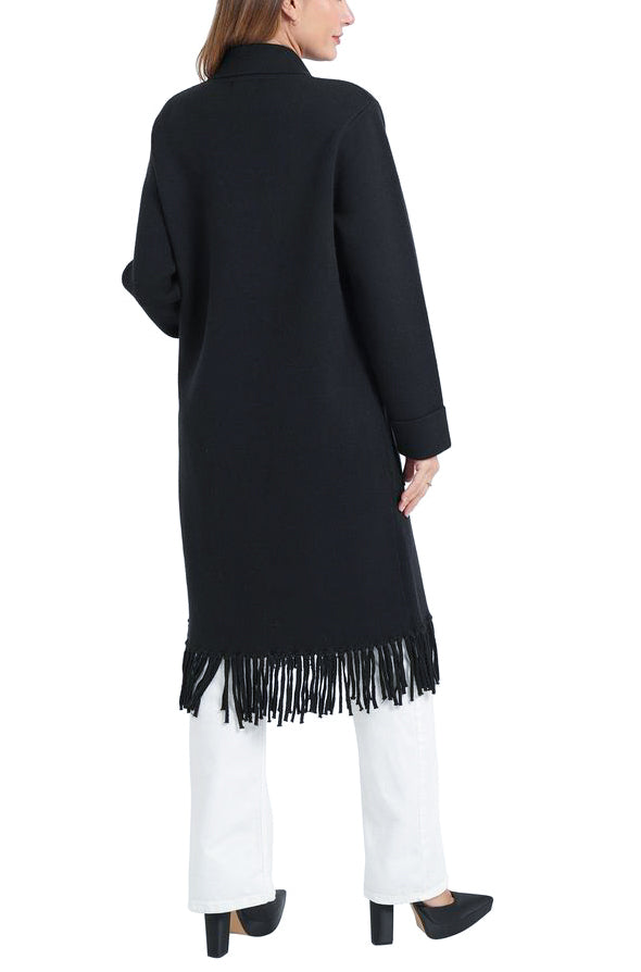 Love Token Jolene Fringe Cardigan in Black