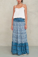 M.A.B.E. Esti Maxi Skirt in Blue - Viva Diva Boutique