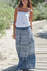 M.A.B.E. Esti Maxi Skirt in Blue - Viva Diva Boutique