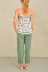 M.A.B.E. Stella Print Cami in Ecru/Rust