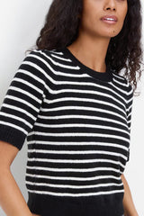 Michael Stars Alexis Femme Sweater in Black/Coconut