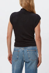 Michael Stars Amara Mock Neck Top in Black