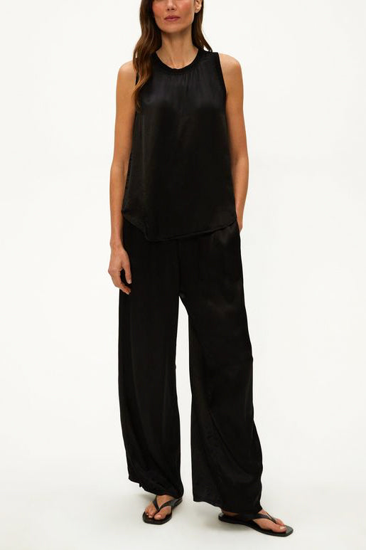 Michael Stars Cyrus Satin Pant in Black - Viva Diva Boutique