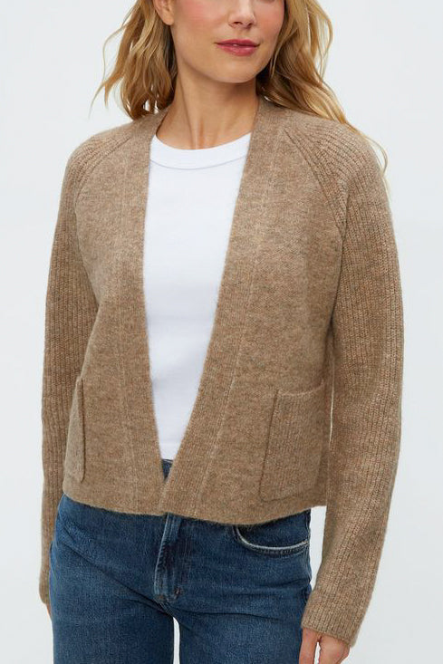 Michael Stars Drea Open Cardi in Dark Oatmeal