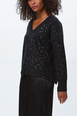 Michael Stars Francis Vneck Sweater in Black
