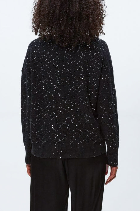 Michael Stars Francis Vneck Sweater in Black