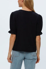 Michael Stars Genevieve Puff Sleeve Top in Black - Viva Diva Boutique
