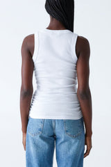 Michael Stars Halley Ruched Side Tank in White