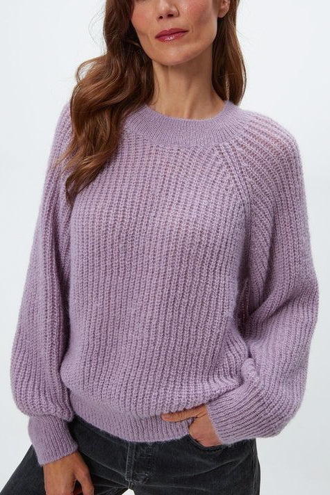 Michael Stars Indra Crew Neck Sweater in Amethyste - Viva Diva Boutique