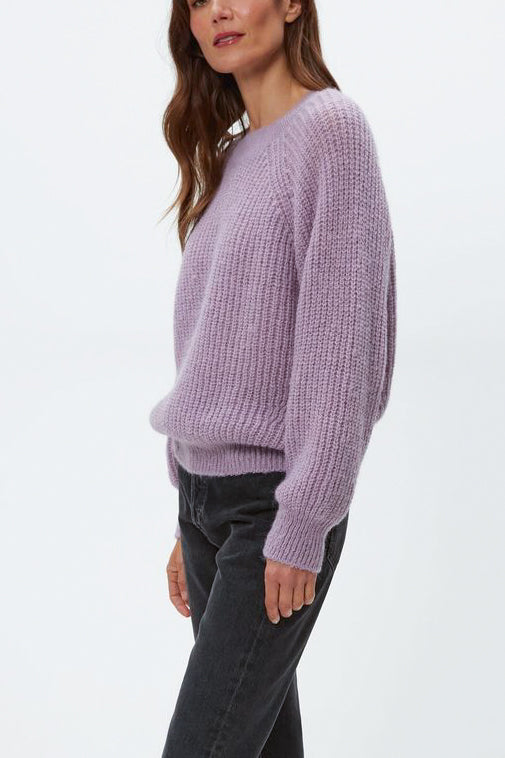 Michael Stars Indra Crew Neck Sweater in Amethyste - Viva Diva Boutique