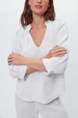 Michael Stars Kali 3/4 Sleeve in White - Viva Diva Boutique