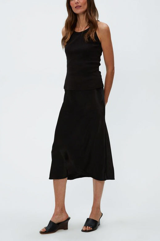Michael Stars Leila Bias Cut Skirt in Black