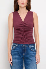 Michael Stars Lune Shirred Top in Port Royal