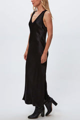 Michael Stars Randi V-Neck Midi Dress in Black