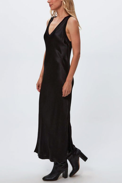 Michael Stars Randi V-Neck Midi Dress in Black