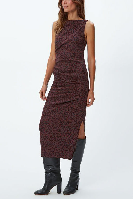 Michael Stars Reign Dress in Printed Espresso - Viva Diva Boutique