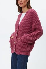 Michael Stars Skye Grandpa Cardi in Baby Plum - Viva Diva Boutique