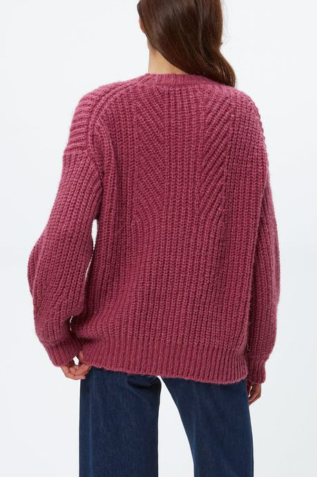 Michael Stars Skye Grandpa Cardi in Baby Plum - Viva Diva Boutique