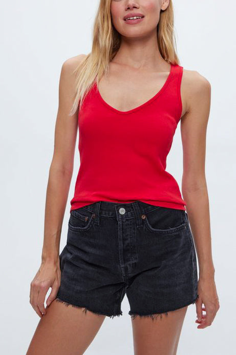 Michael Stars Sloan V-Neck Tank in Rumba