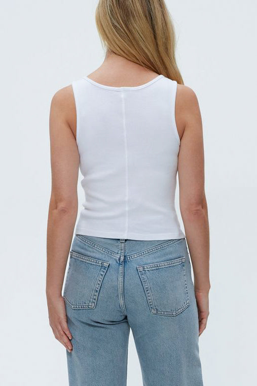 Michael Stars Sloan V-Neck Tank in White