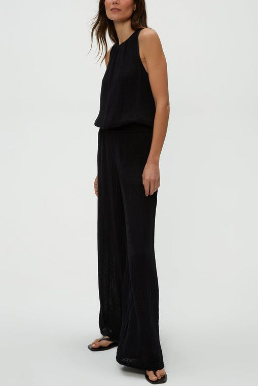 Michael Stars Susie Smocked Waist Pant in Black
