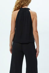 Michael Stars Viola Split Neck top in Black