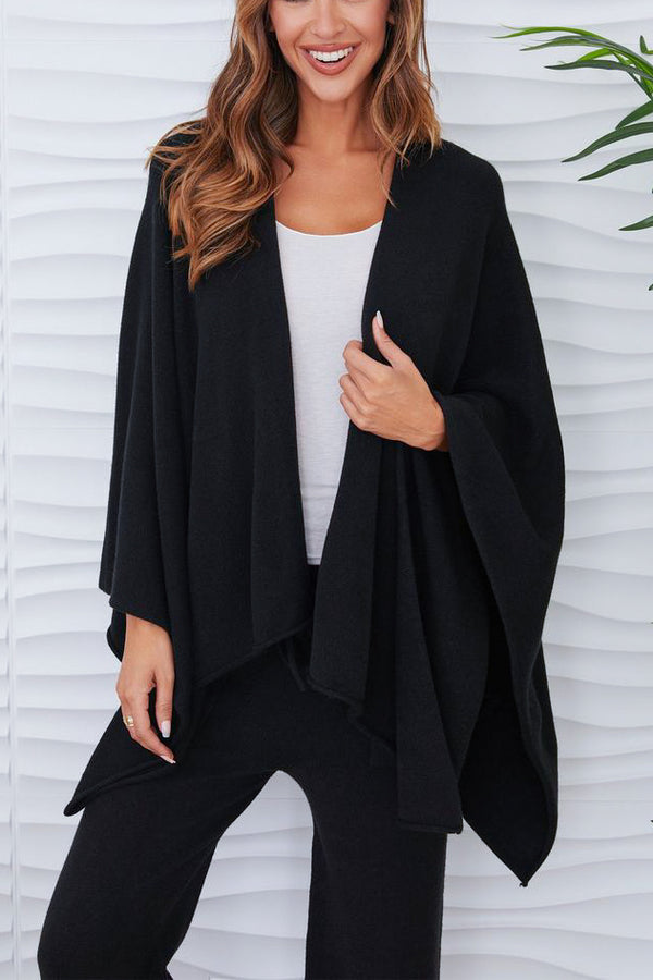 Milio Milano Knit Dolman Open Cardigan in Black - Viva Diva Boutique