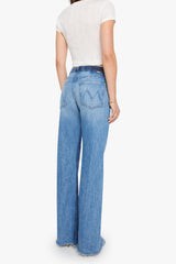 Mother Denim Bookie Slit Twist Heel Fray in Double Take