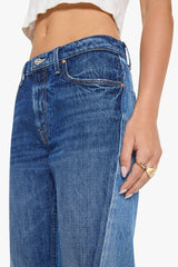 Mother Denim Bookie Slit Twist Heel Fray in Double Take