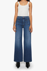 Mother Denim Lil Hustler Roller Patch Pocket Sneak in Taking Chances